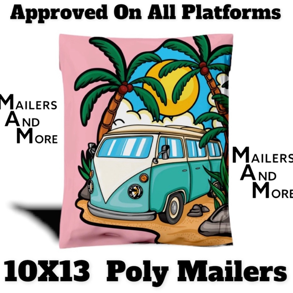 25 10X13 5 Designs 5 Each Some Beach Somewhere Variety Pack MAILERS, Envelopes - Picture 3 of 6